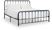 Rory Black Metal Panel Bed
