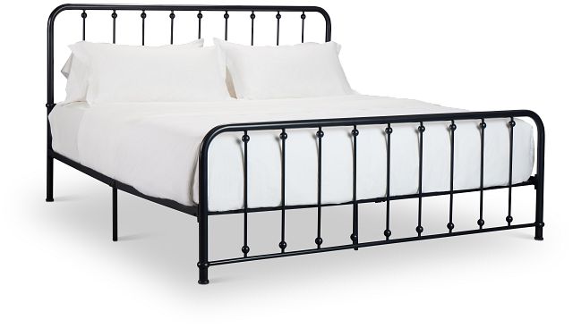 Rory Black Metal Panel Bed