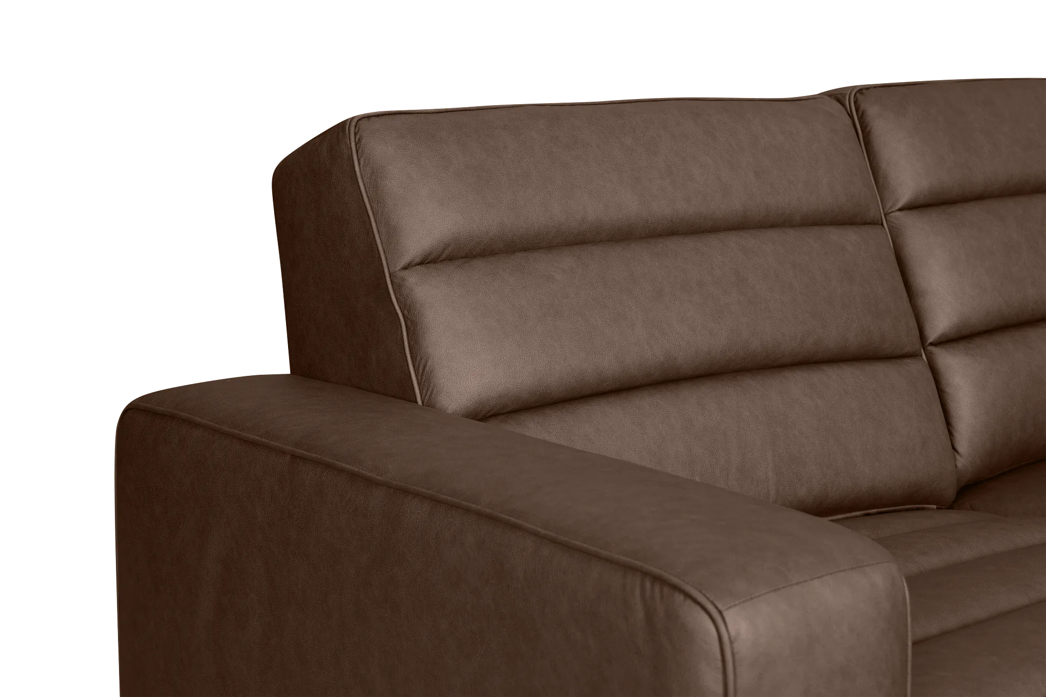Sawyer Dark Brown Micro Small Triple Power Reclining Two-arm Sectional