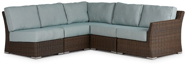 Southport Teal Right 5-piece Modular Sectional