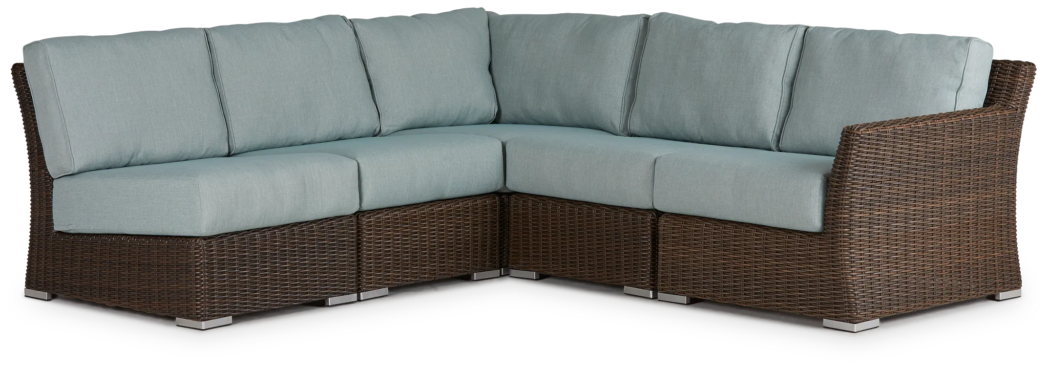 Southport Teal Right 5-piece Modular Sectional
