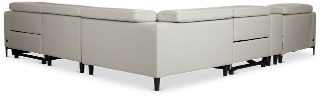 Ava Light Gray Micro Small Dual Power Left Chaise Sectional