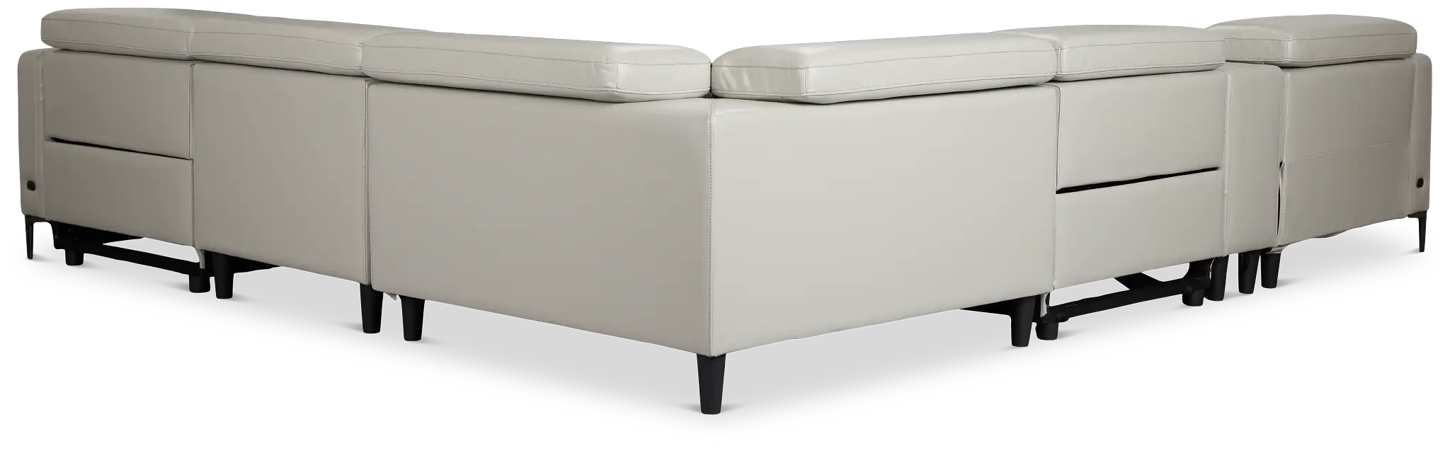 Ava Light Gray Micro Small Dual Power Left Chaise Sectional Ava Light Gray Micro Small Dual Power Left Chaise Sectional