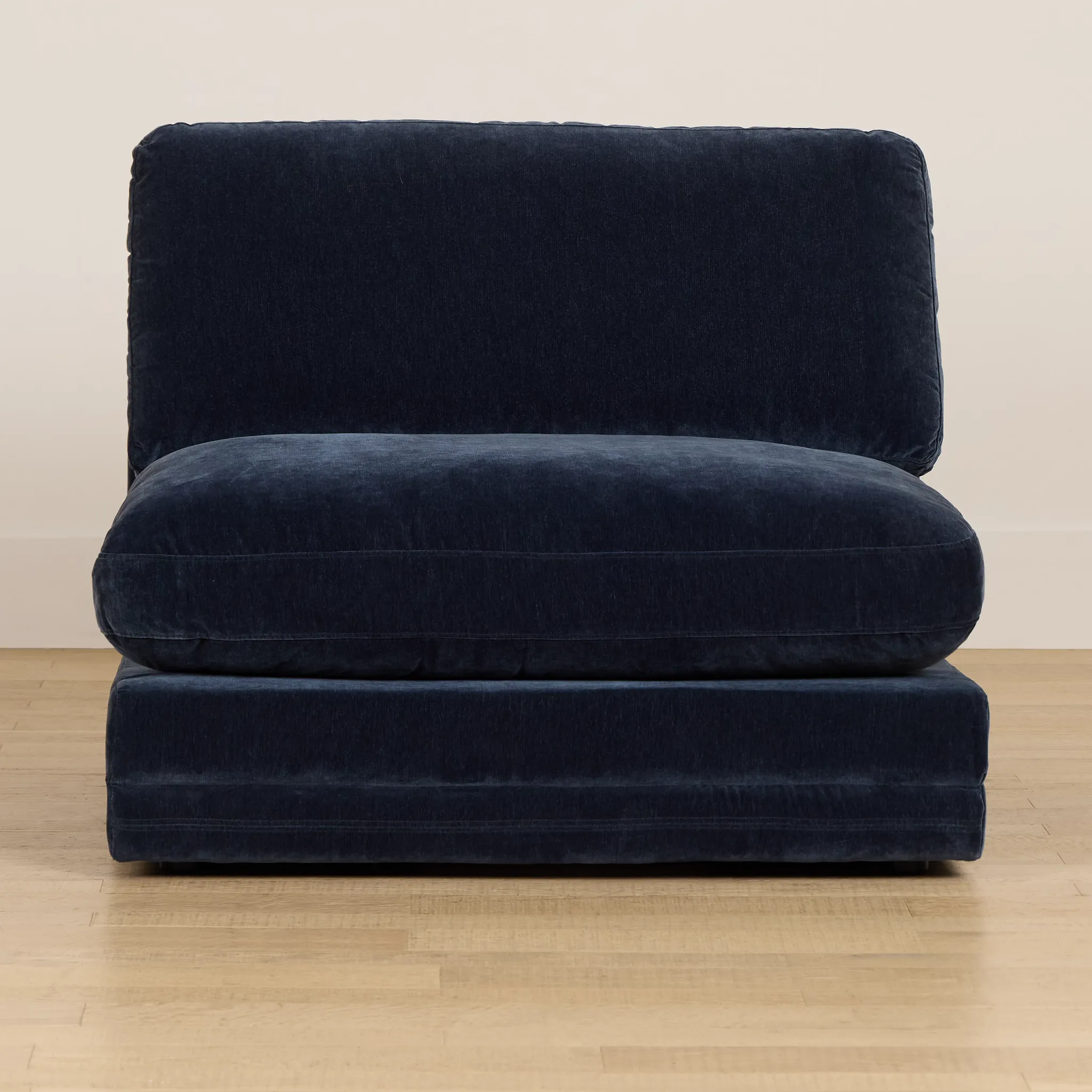 Jules Dark Blue Velvet Armless Chair