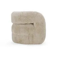 Calm Beige Fabric Accent Chair