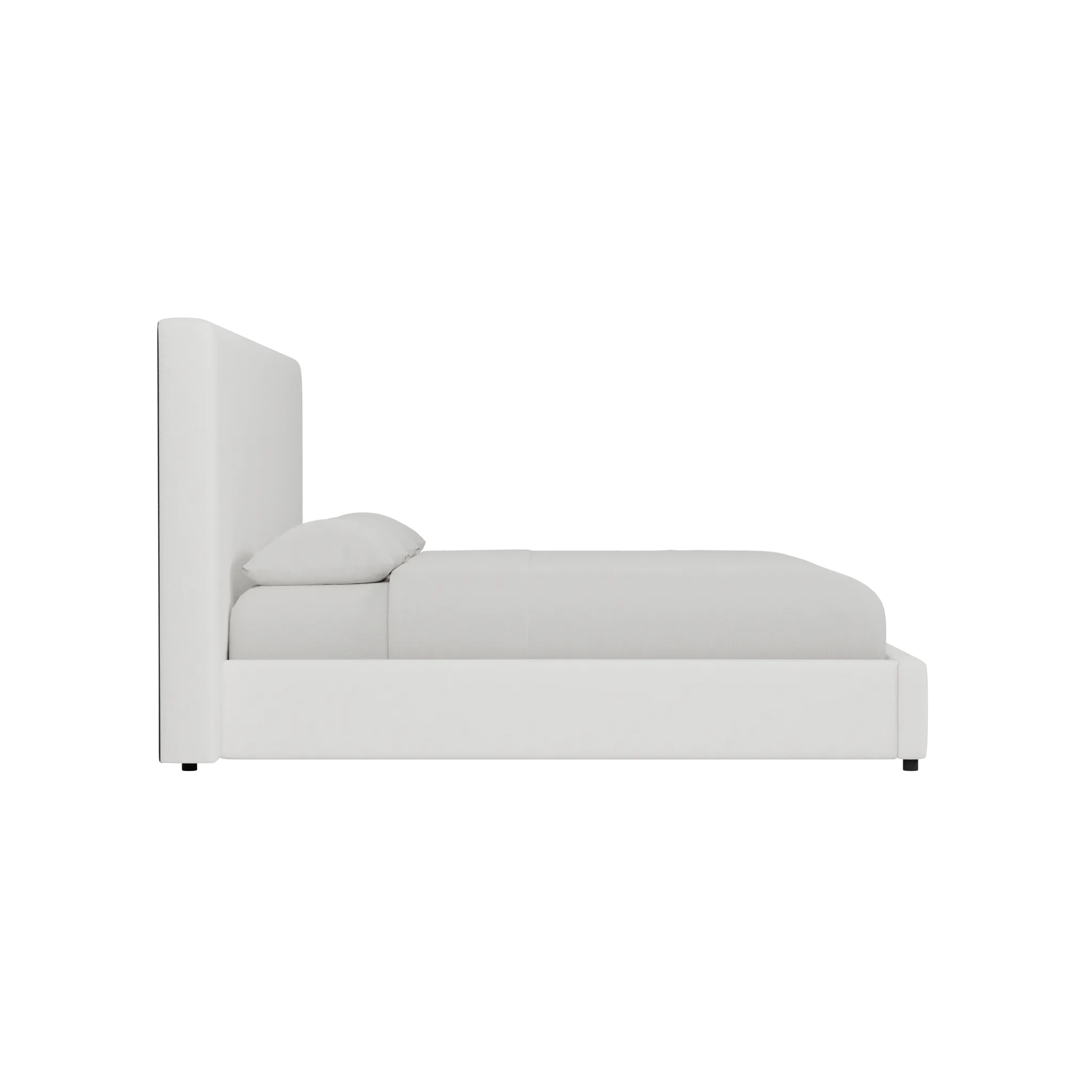 Grayton Sutton White 54" Upholstered Platform Bed