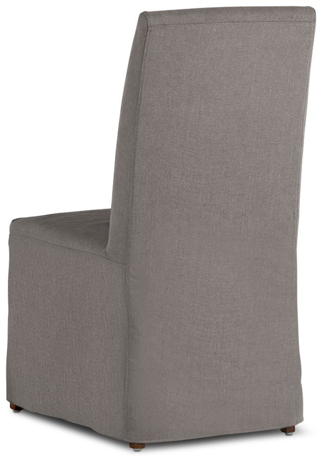 Harbor Dark Gray Long Slipcover Chair With Medium-tone Leg