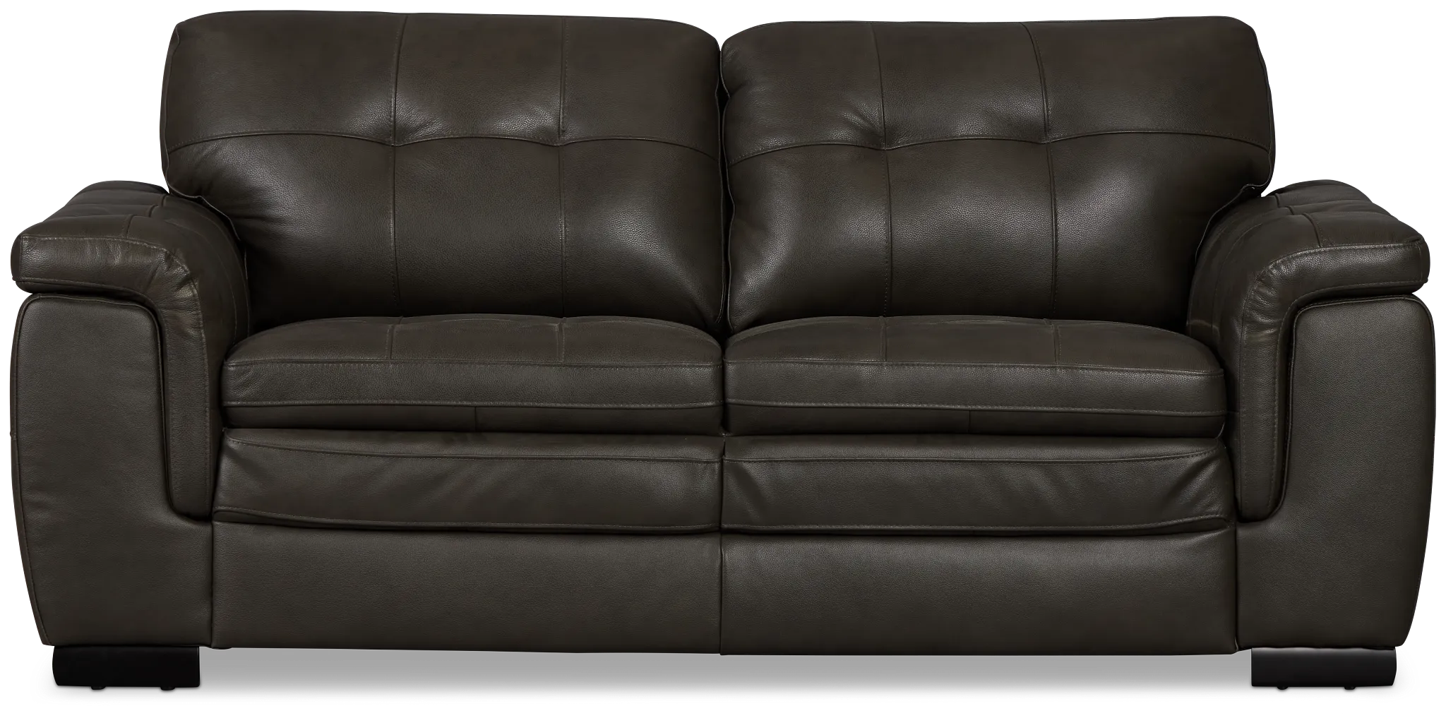 Braden Dark Gray Leather Loveseat