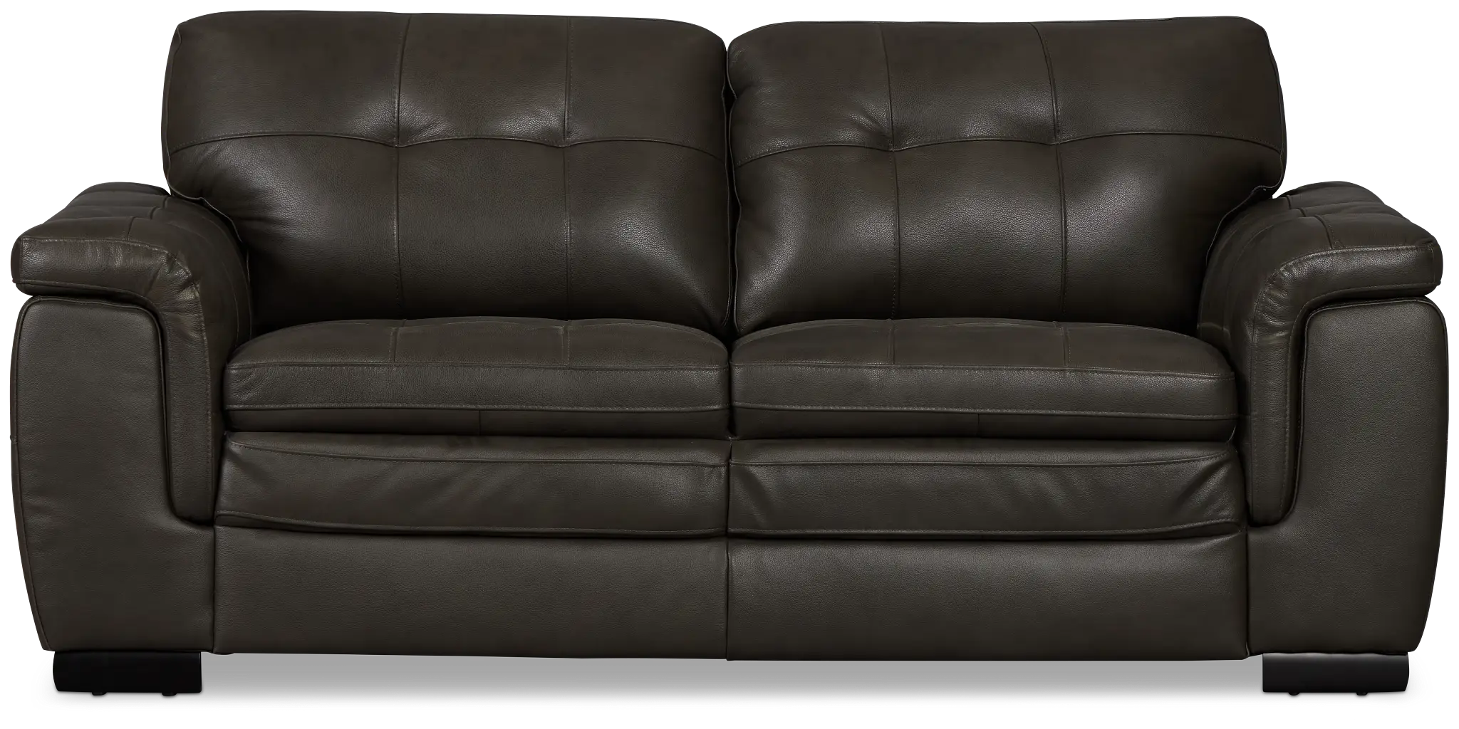 Braden Dark Gray Leather Loveseat Braden Dark Gray Leather Loveseat