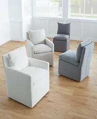 Auden Light Gray Castored Upholstered Side Chair