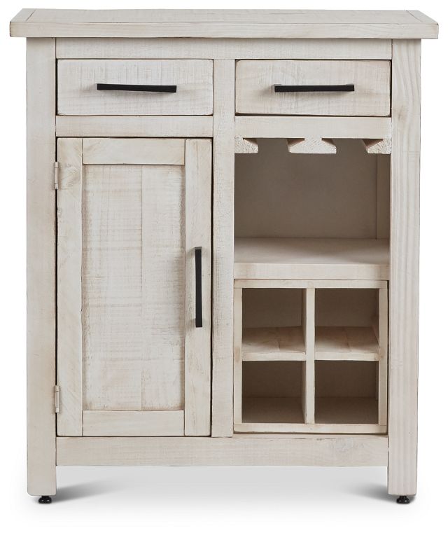 Bodega White Wood Wine Cabinet