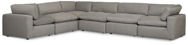 Grant Light Gray Fabric 6-piece Modular Sectional