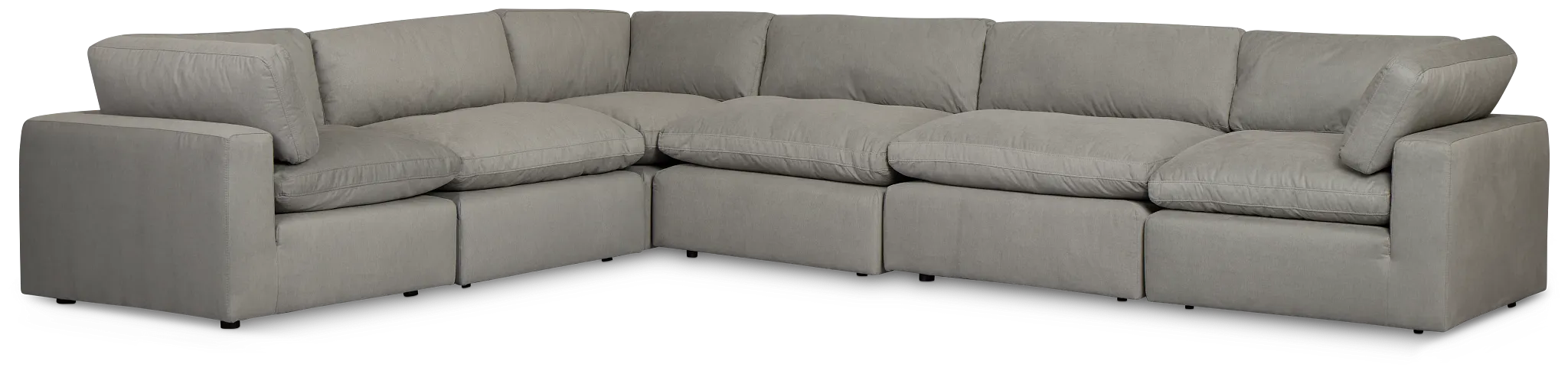 Grant Light Gray Fabric 6-piece Modular Sectional