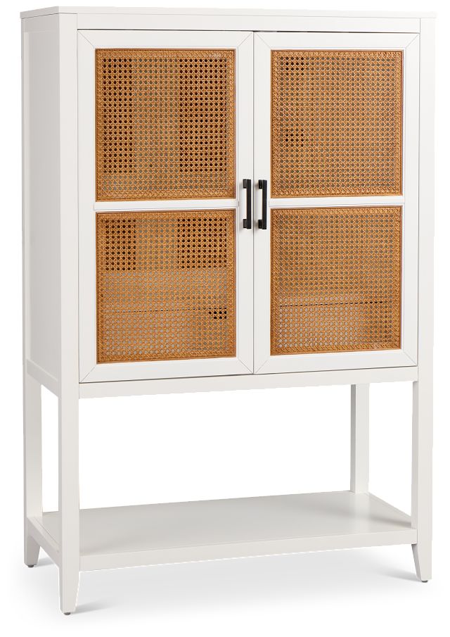 Nantucket Two-tone Woven Bar Cabinet