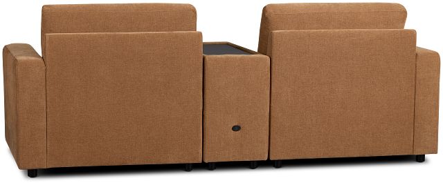 Addie Brown Fabric 2-piece Modular Storage Sofa With Console