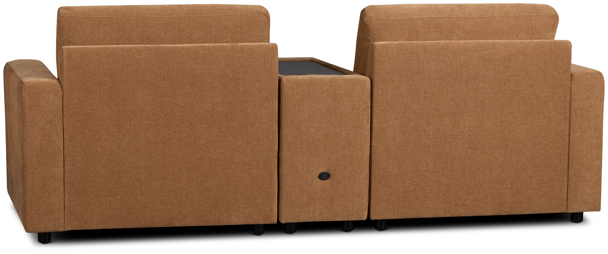 Addie Brown Fabric 2-piece Modular Storage Sofa With Console