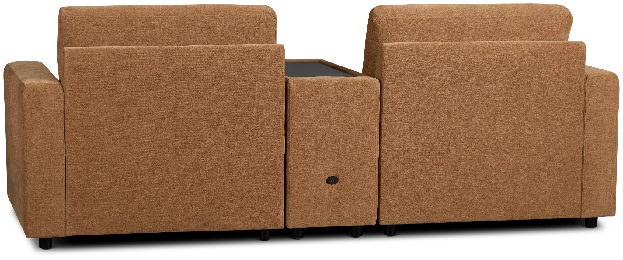 Addie Brown Fabric 2-piece Modular Storage Sofa With Console Addie Brown Fabric 2-piece Modular Storage Sofa With Console