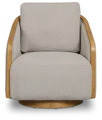 Campbell Light Gray Fabric Swivel Accent Chair