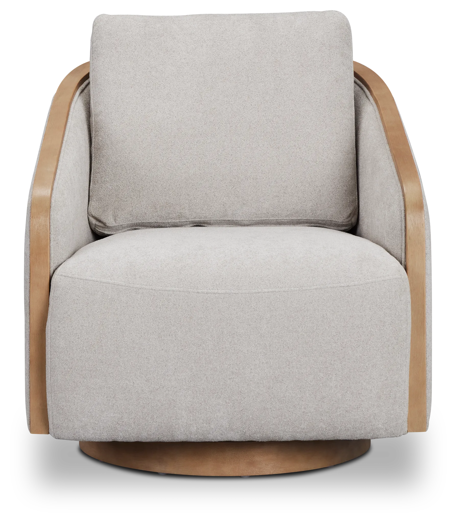 Campbell Light Gray Fabric Swivel Accent Chair