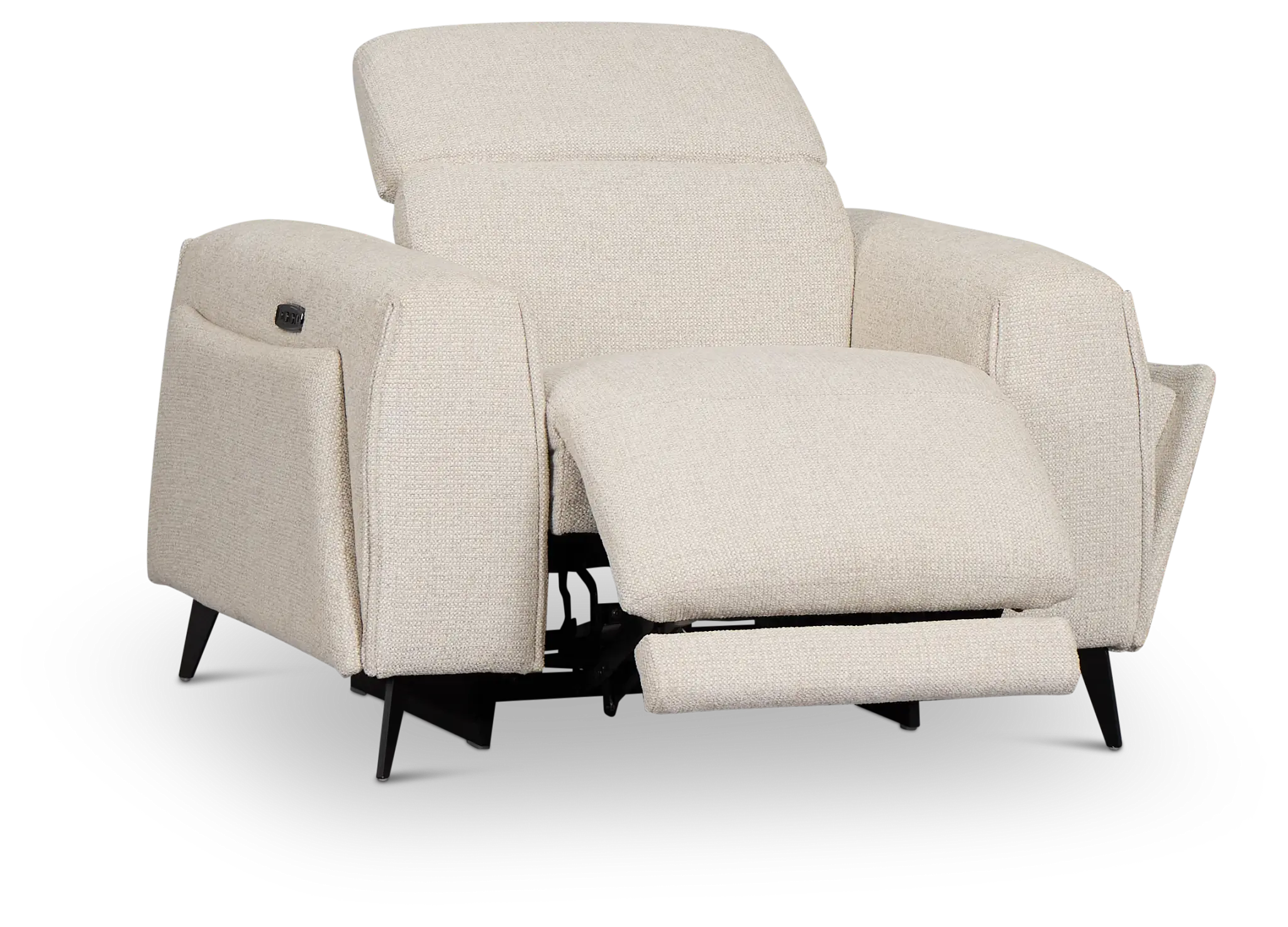 Reyna Light Beige Fabric Power Recliner Reyna Light Beige Fabric Power Recliner