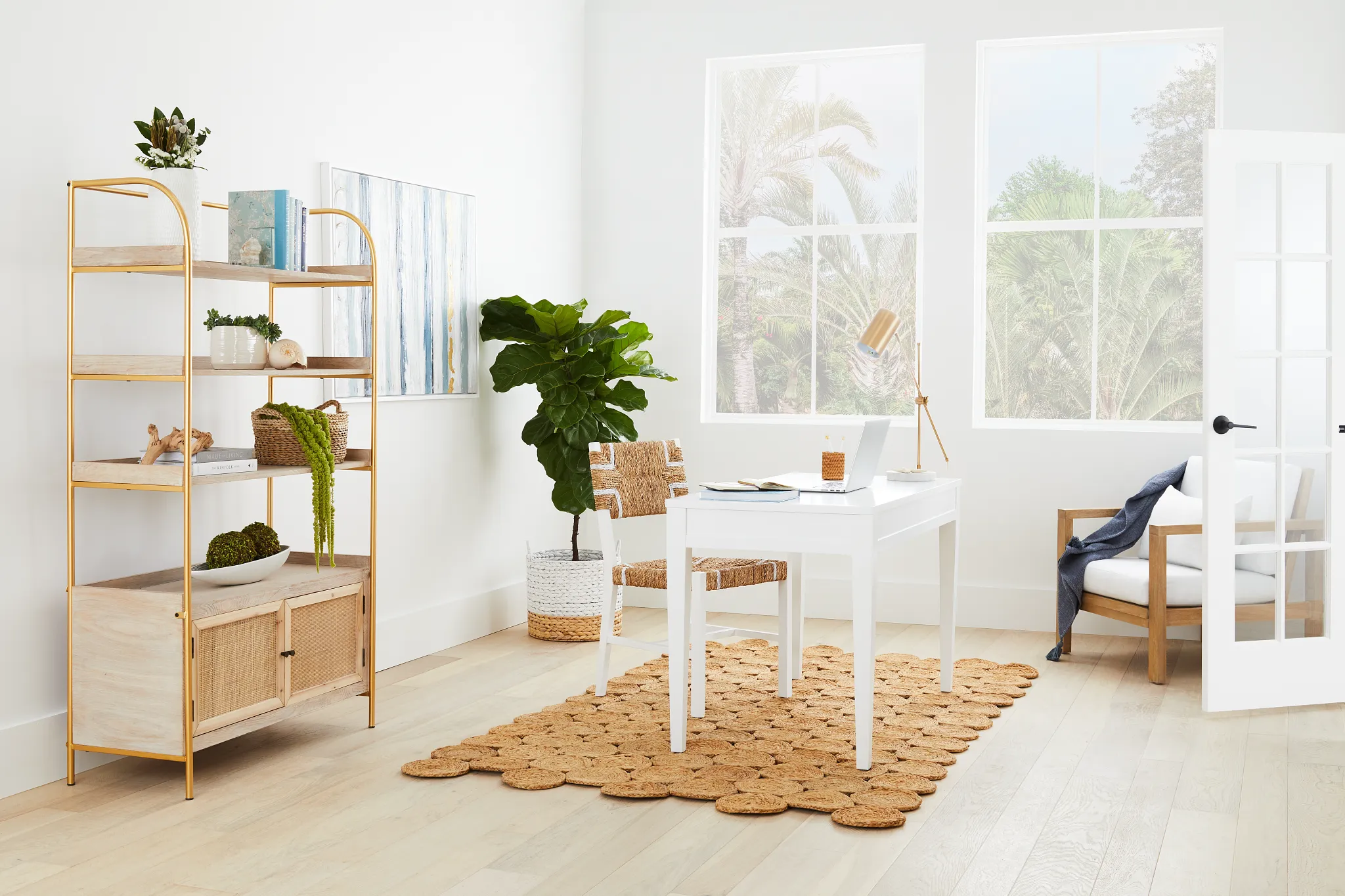 Cane Gold Bookcase