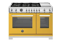Bertazzoni 486 Series Yellow 48" Dual Fuel Range