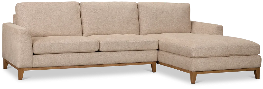Maisie Light Brown Fabric Right Chaise Sectional