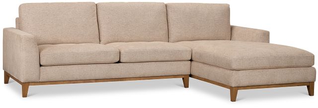 Maisie Light Brown Fabric Right Chaise Sectional
