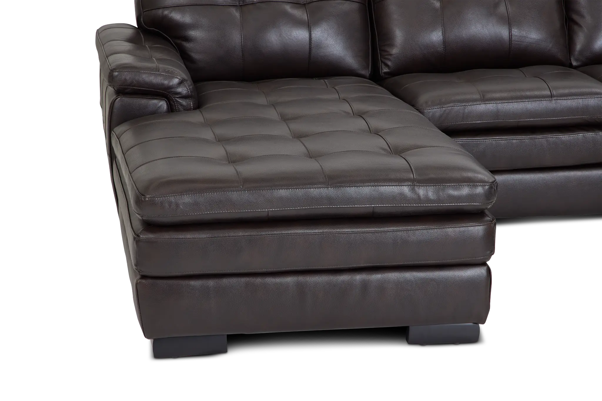 Braden Dark Brown Leather Large Left Chaise Sectional Braden Dark Brown Leather Large Left Chaise Sectional
