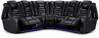 Troy Black Micro Small Dual Power Reclining Two-arm Sectional