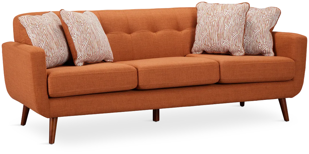 Raya Orange Fabric Sofa