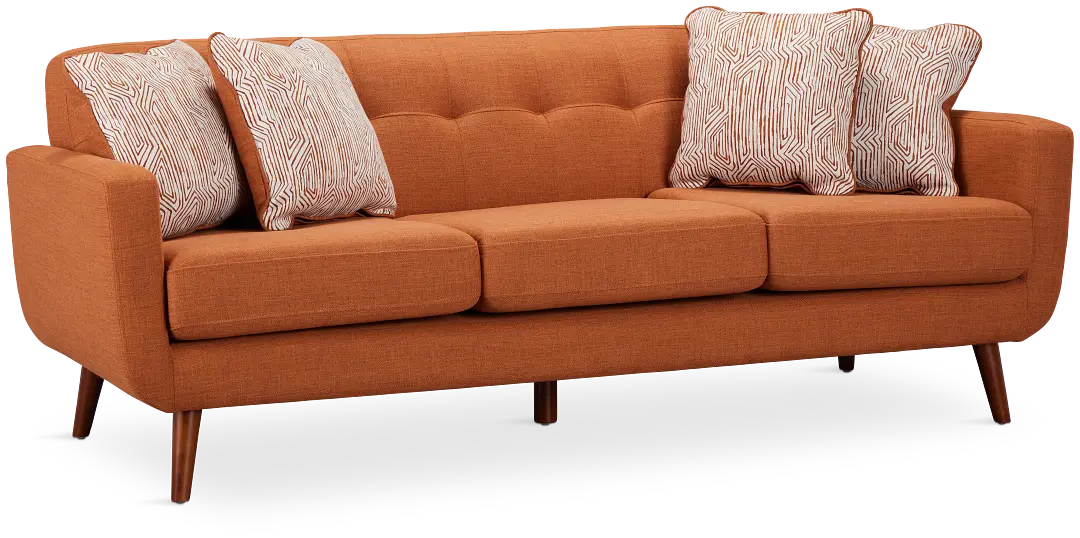 Raya Orange Fabric Sofa Raya Orange Fabric Sofa