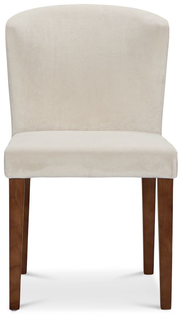 Bentley Light Beige Velvet Upholstered Side Chair