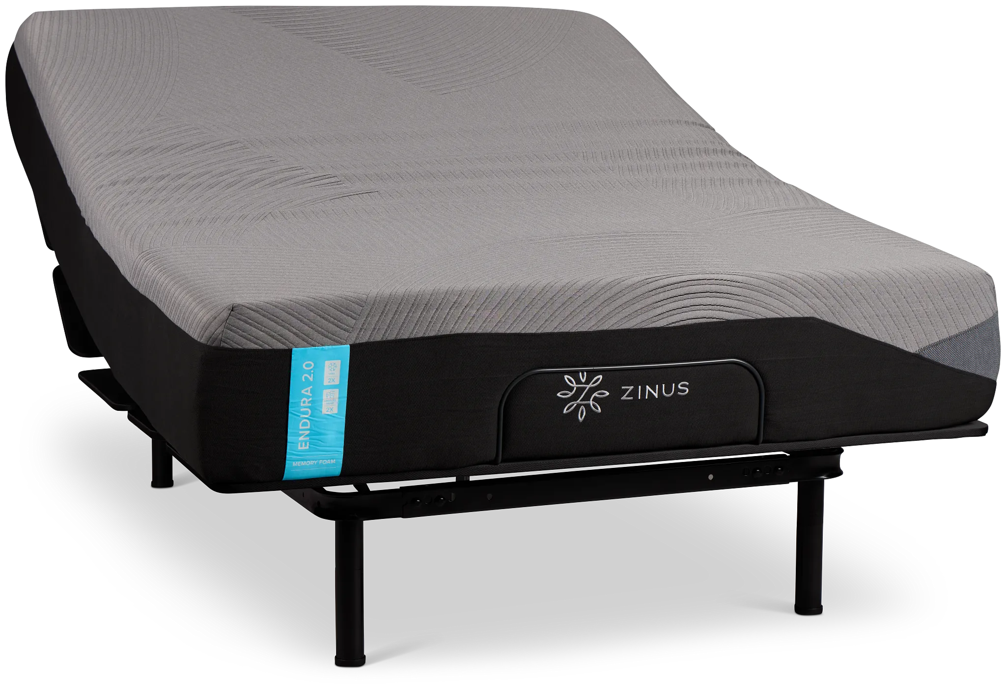 Zinus Endura 2.0 Cush Firm Slat Adjustable Mattress Set