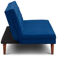 Ellie Dark Blue Velvet Sofa Futon