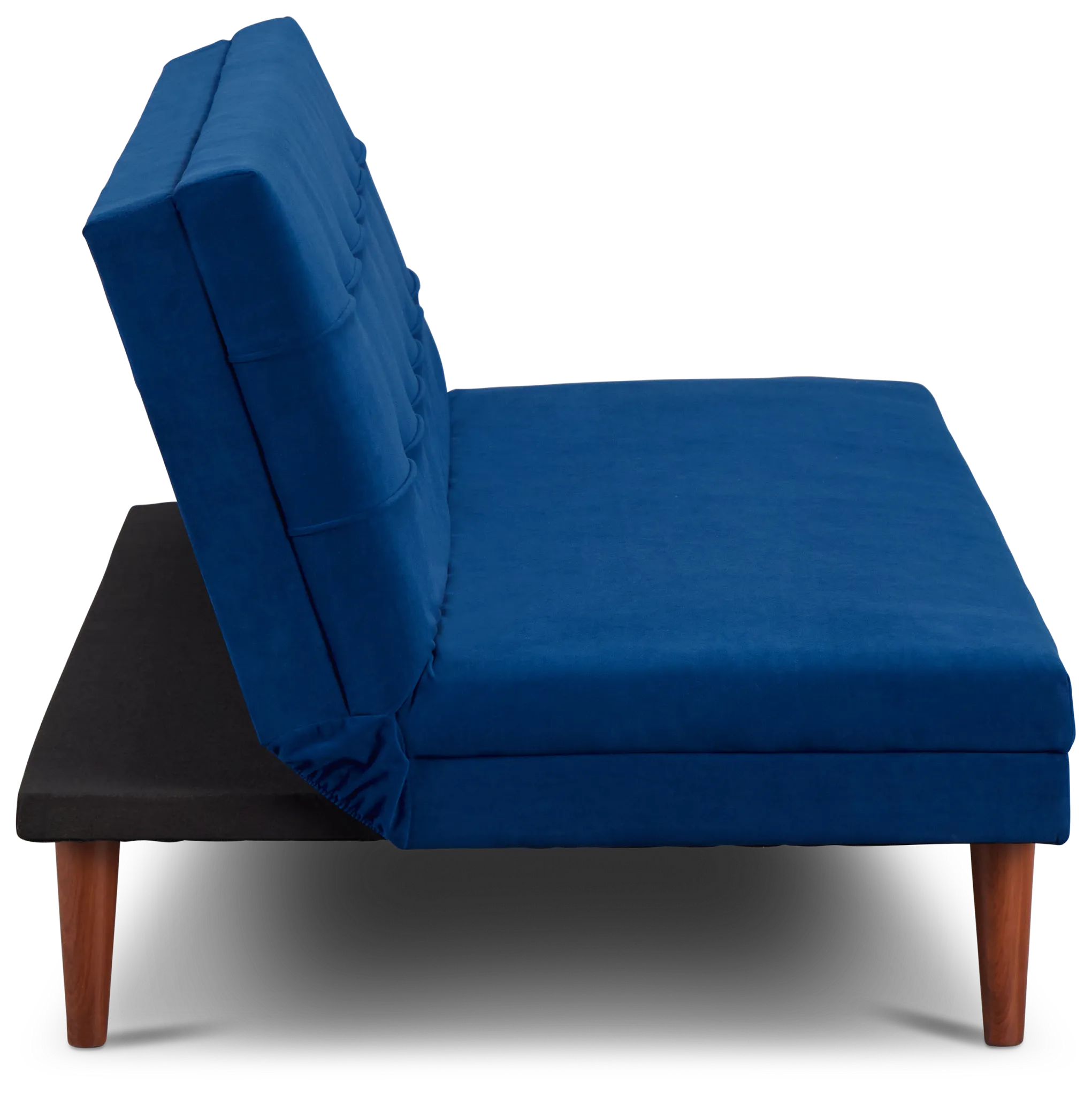 Ellie Dark Blue Velvet Sofa Futon