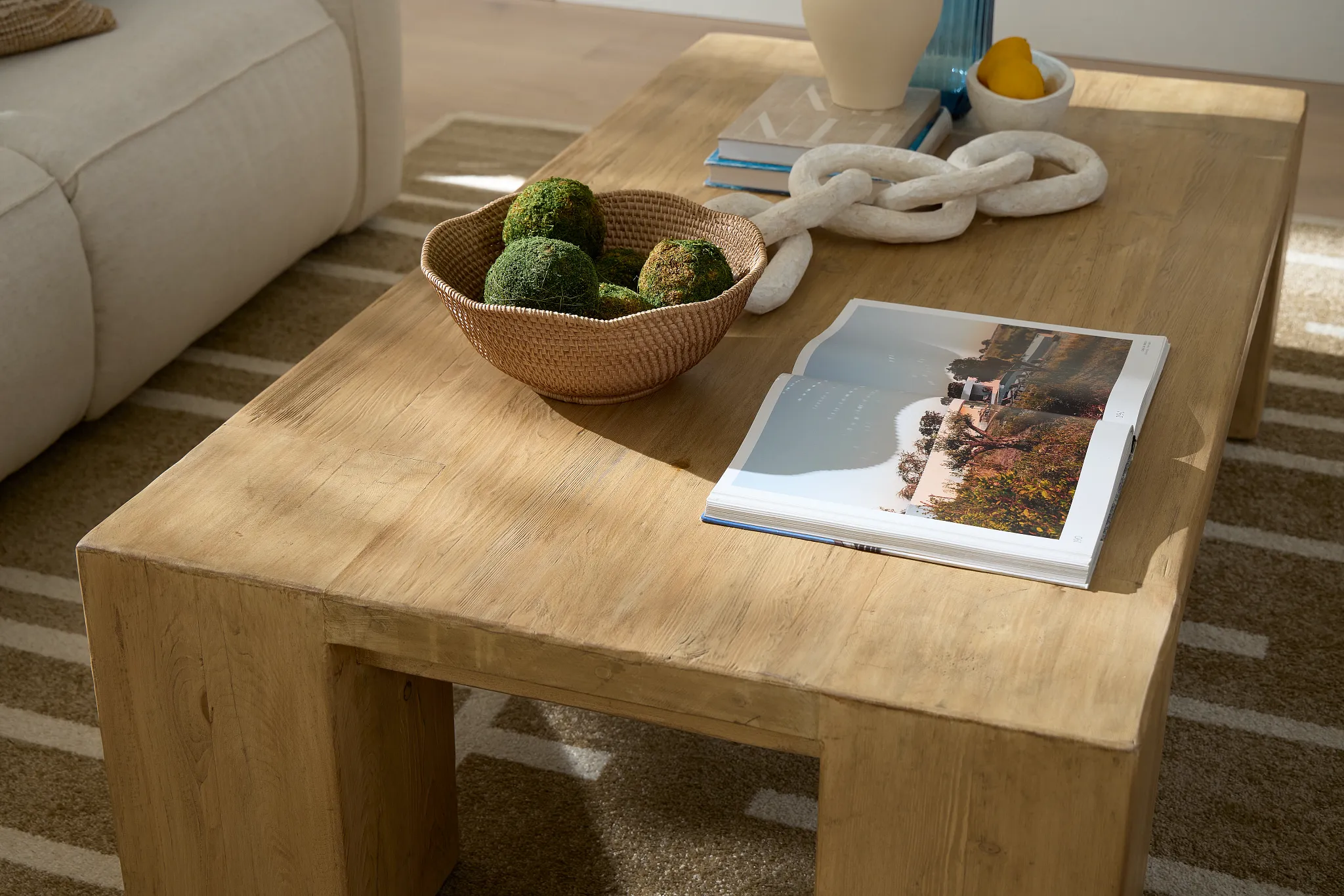 Callan Light Tone Rectangular Coffee Table