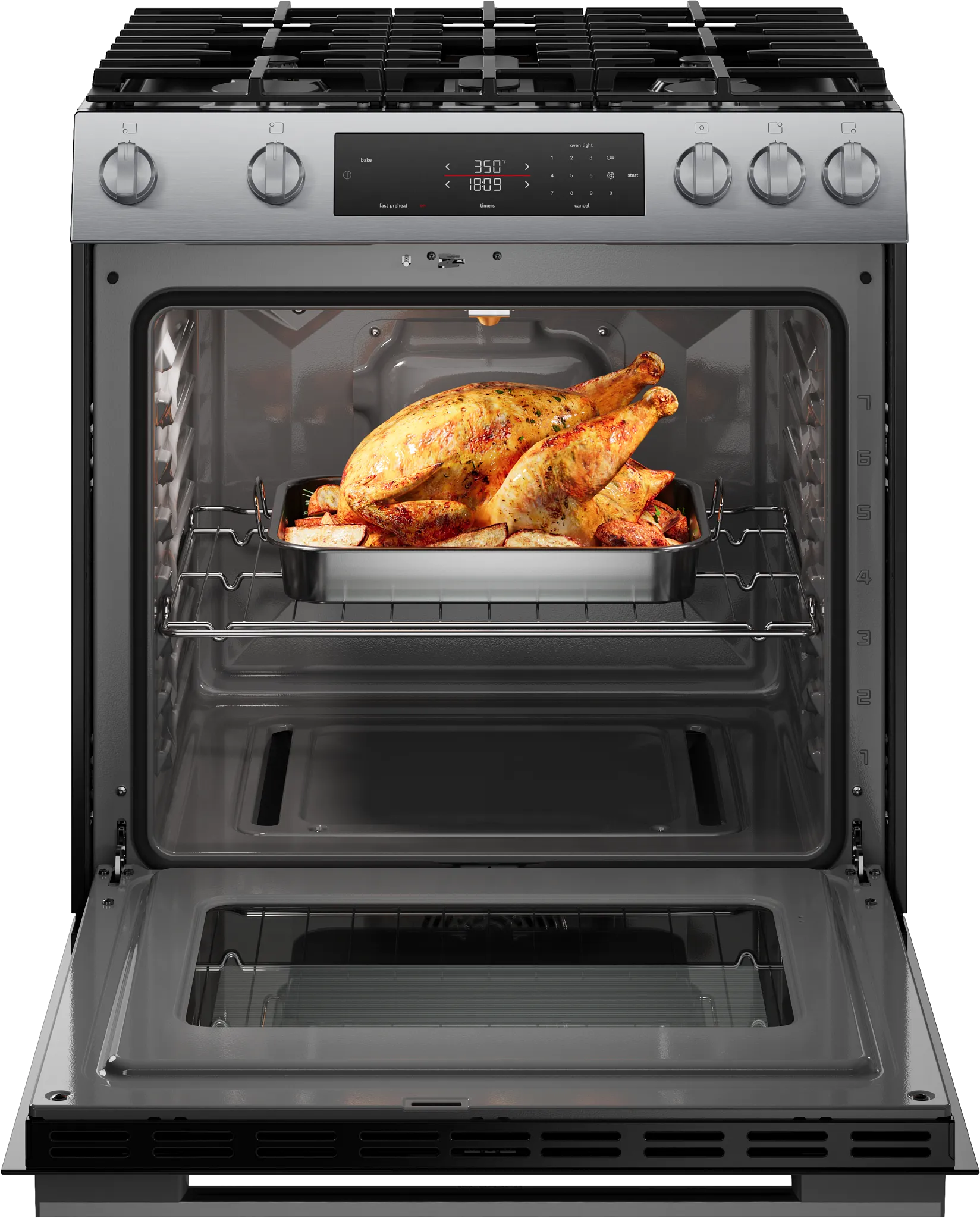 Bosch 100 Series Black Gas Range