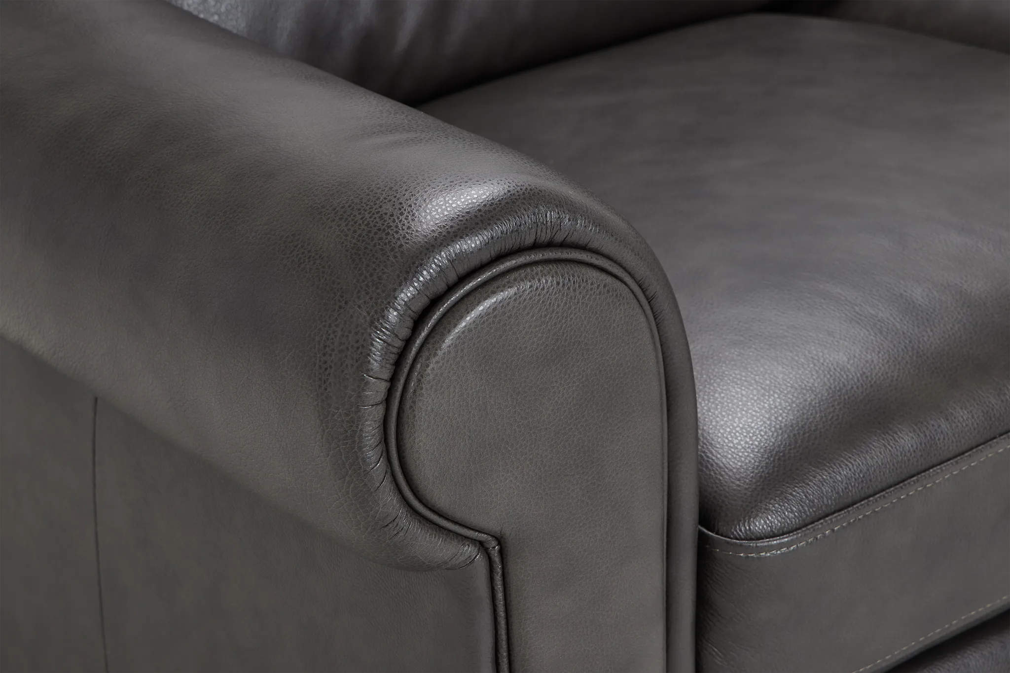 Lincoln Dark Gray Lthr/vinyl Sofa