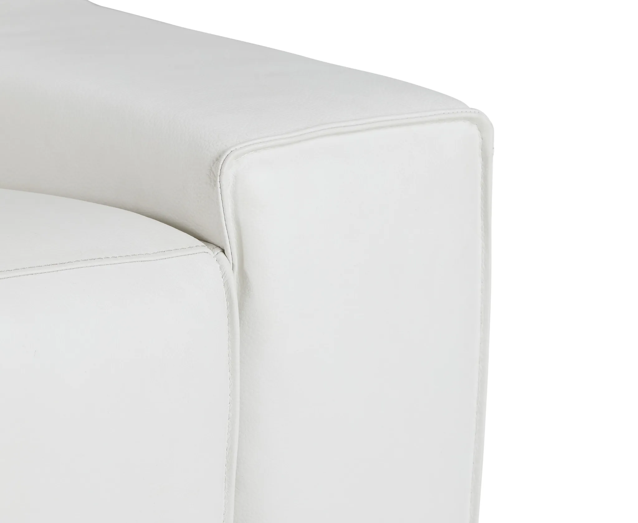 Carmelo White Leather Power Reclining Sofa With Left Table