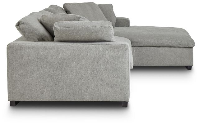 Aubrey Light Gray Fabric Right Chaise Sectional