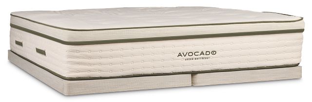 Avocado Green Plush Low-profile Mattress Set