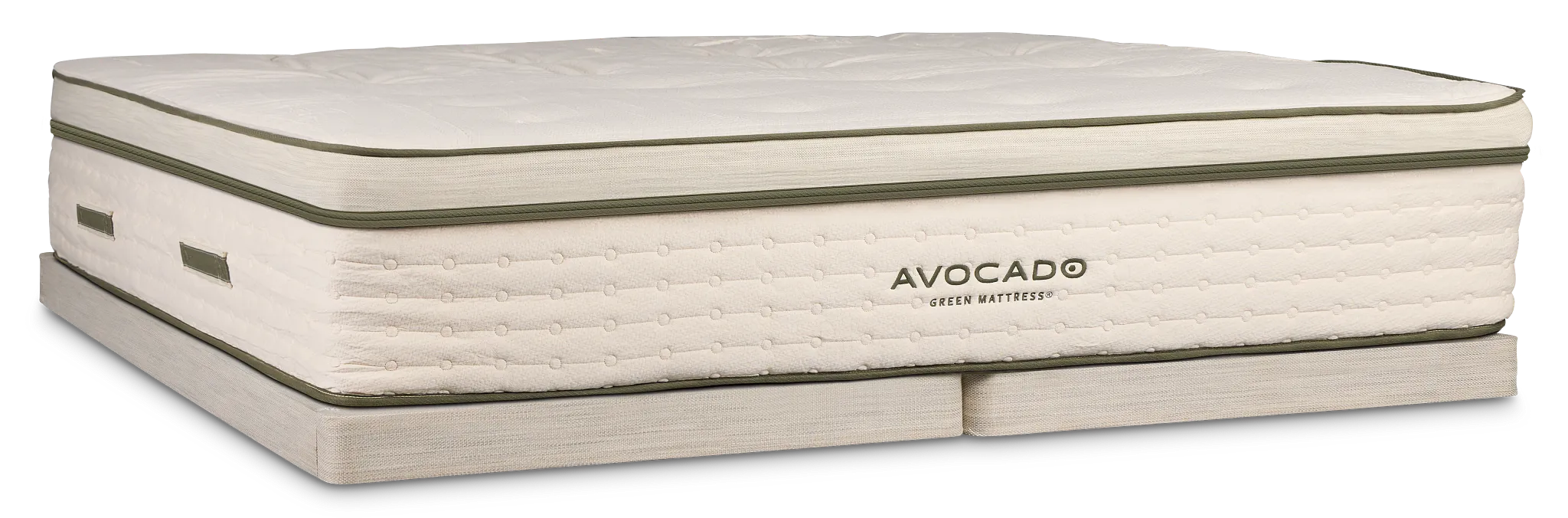 Avocado Green Plush Low-profile Mattress Set