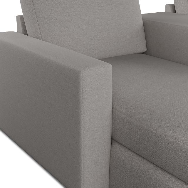 Citymod Light Gray Fabric Small Left Chaise Sectional With Storage Console