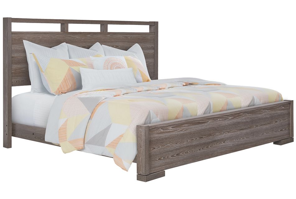 Sutton Light Tone Panel Bed 