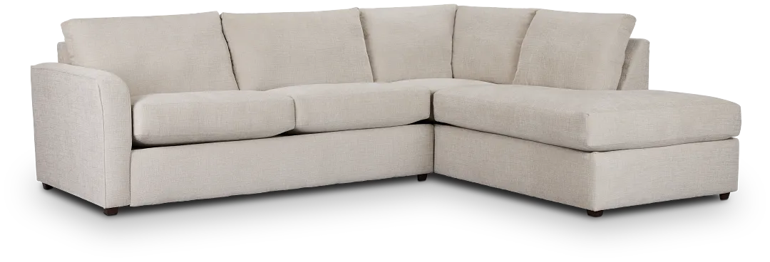 Maxie Light Beige Micro Small Right Bumper Sectional