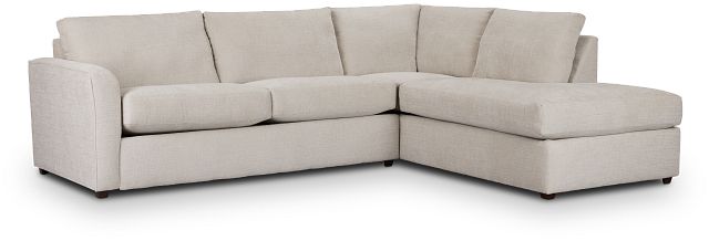 Maxie Light Beige Micro Small Right Bumper Sectional