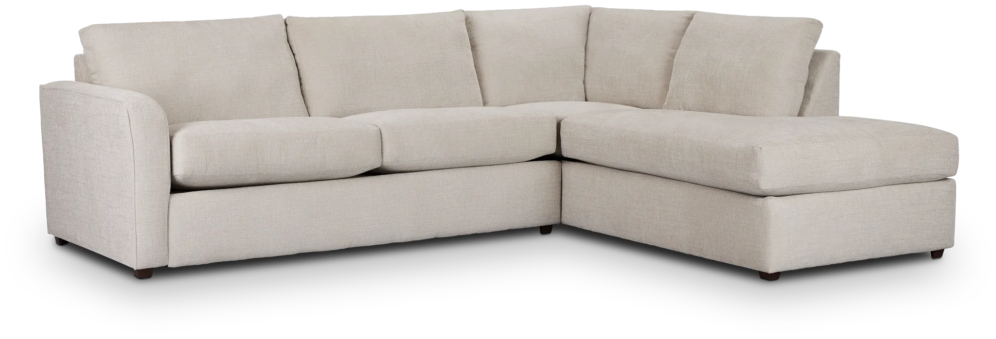Maxie Light Beige Micro Small Right Bumper Sectional