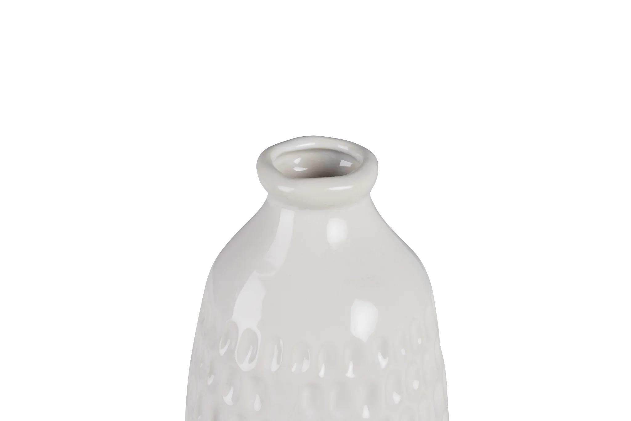 Dimpled White Small Vase