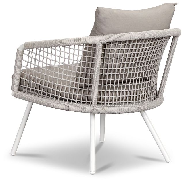 Antigua White Gray Arm Chair